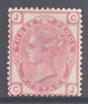 1873 3d Rose SG 143 Plate 18. A Fresh Unmounted Mint example