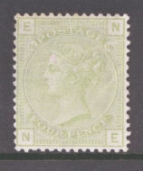 1873 4d Sage Green SG 153 Plate 16. A Fresh Lightly M/M example, but Creased.