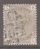 1873 4d Grey Brown SG 154 Plate 17 K.L.  A Fine Used Well Centred example of this Difficult stamp. Cat £500