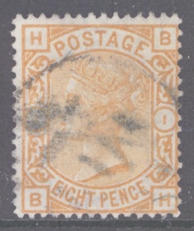 1873 8d Orange SG 156. B.H  A fine used example 