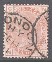 1873 1/- Orange Brown SG 151 A very fine example of this difficult stamp