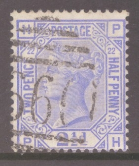 SG 157 2½d Blue Plate 22