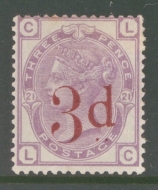 1880 3d on 3d Lilac SG 159 L.C.  A Fresh Lightly M/M example. Cat £650