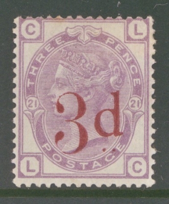 1880 3d on 3d Lilac SG 159 L.C.  A Fresh Lightly M/M example. Cat £650