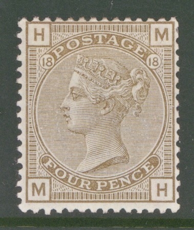 1880 4d Grey Brown SG 160 Plate 18 Lettered M.H. A Fresh Lightly M/M example