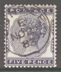 1880 5d Indigo SG 169. A Very Fine Used well centred example