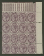 1881 1d Lilac SG 173  A Superb Fresh Unmounted Mint Block of 16.
