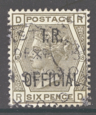 1882 6d Grey I.R. Official SG 04  A fine used example