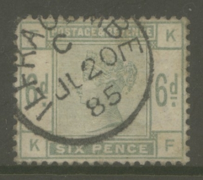 1883 6d Green SG 194 A Very Fine Used example neatly Cancelled by a Ilfracombe CDS.  Cat £240+