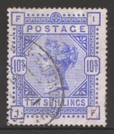 1883 10/-  Ultramarine SG 183  A Fine Used example