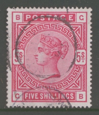 1883 5/- Crimson SG 181. A Very Fine Used well centred example