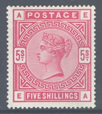 1883 5/- RoseSG 180 lettered E.A. A Fresh U/M example