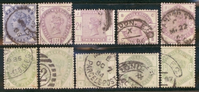 1883 ½d - 1/- Lilac and Green Issue SG 187 - 196  Good Used Set