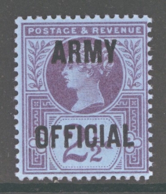 1896 Army Official 2½d Purple on BlueSG O44 A  Superb Fresh U/M example