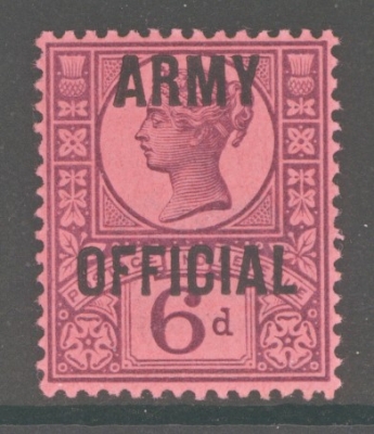 1896 Army Official 6d Purple SG O45 Superb Fresh U/M example
