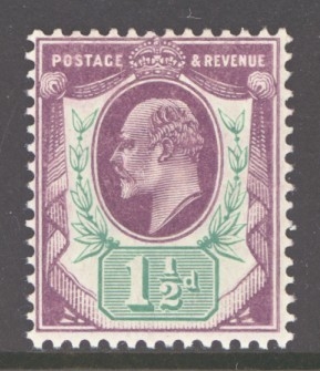 1902 1½d Pale Dull Purple + Green  SG 223  A Superb Fresh U/M example
