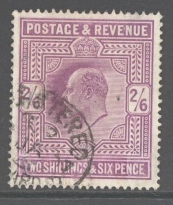1902 2/6 Dull Purple on Chalky paper SG 262  A Fine Used example