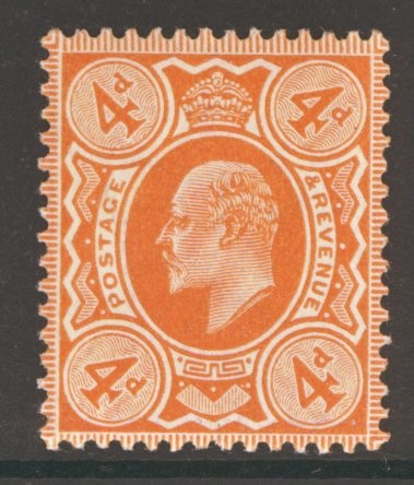 1902  4d Brown Orange SG 239  A superb fresh U/M well centred example with RPS cert