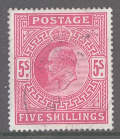 1902 5/- Bright Carmine SG 263 A Very Fine Used well centred example