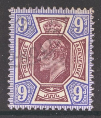 1911 9d Dull Reddish Purple and Blue SG 306  A superb Used example