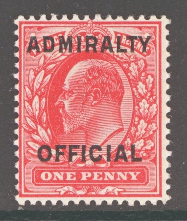 1902 Admiralty Official 1d Scarlet SG O108 A Superb Fresh U/M example