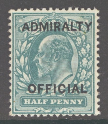 1902 Admiralty Official ½d Blue Green SG O101 A Superb Fresh U/M example