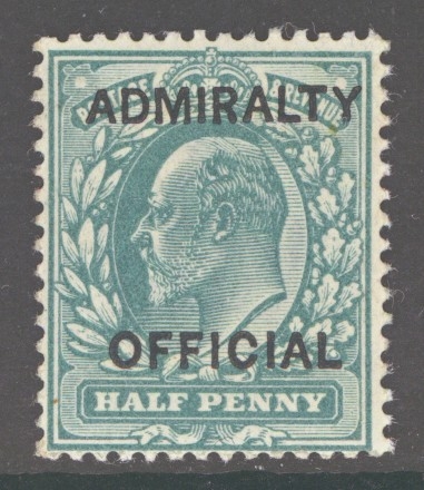 1902 Admiralty Official ½d Blue Green SG O101 A Superb Fresh U/M example