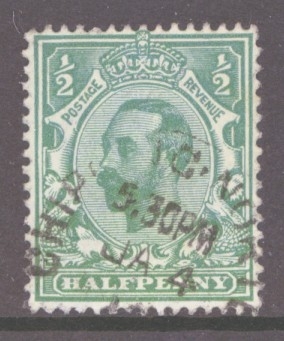 SG 323 1911 ½d Bluish Green (Crown Wmk) Die A 