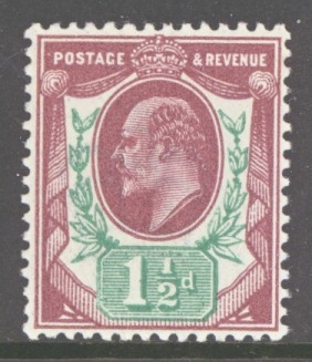 1911 1½d Reddish Purple + Bright Green  SG 287  A Superb Fresh U/M example