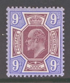 1911 9d Reddish Purple + Light Blue SG 306 A Fresh U/M example
