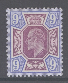 1911 9d Slate Purple + Cobalt Blue SG 308 A Superb Fresh U/M example