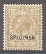 1912 1/- Bistre  SG 395 Overprinted Specimen Type 26