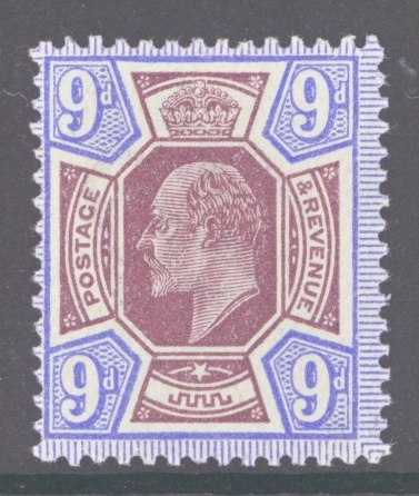 1911 9d Dull Reddish Purple + Blue SG 306a.  A Superb Fresh U/M example