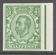 1912 ½d Green variety Imperf SG 346b A Fresh U/M example with Large Margins. Cat £250