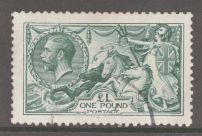 1913 £1 Dull Blue Green SG 404  A  Very Fine Used Well Centred example with Beautiful Colour