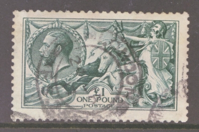 1913 £1 Dull Blue Green SG 404  A  Fine Used Well Centred example with Deep Colour