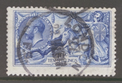 1915 10/- Blue SG 412 A Good - Fine Used example in a Bright Shade. Cat £875
