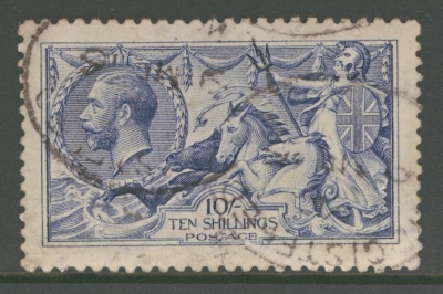 1915 10/- Pale Blue SG 413 A Fine Used example