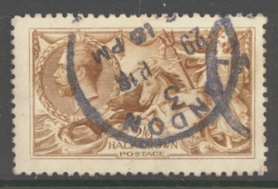 1915 2/6 Yellow Brown in a Bright shade SG 406. A Fine Used example cancelled by a London Rubber CDS