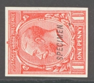 1924 1d Scarlet SG 419 A Fresh U/M Imperf example with Watermark Sideways  overprinted Specimen Type 23
