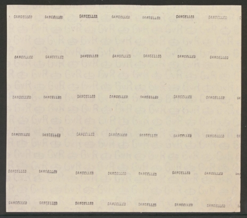1924 A piece of Block Cypher Watermark paper overprinted cancelled for a block of 47 stamps
