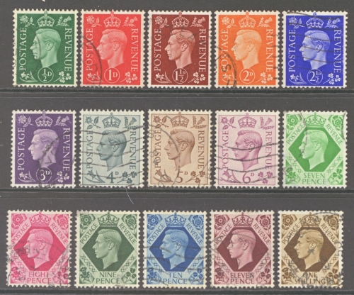 1937 Dark Colours Set Of 15 SG 462-75