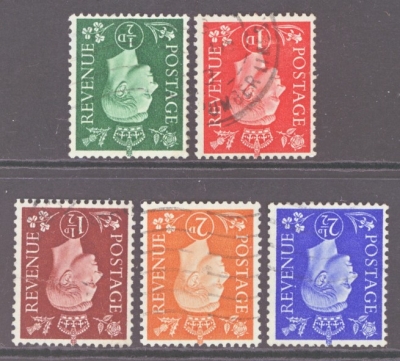 1937 Dark Colours Inverted Watermark Set Of 5 SG 462i-66i