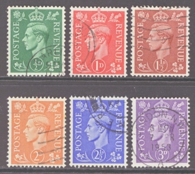 1941 Light Colours Set of 6  SG 485-90