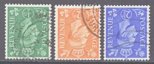 1941 Light Colours Sideways Watermark Set of 3  SG 486a-89a