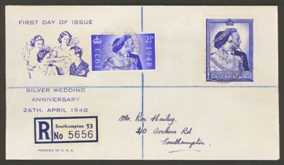1948 Silver Wedding set on an illustrated first day cover