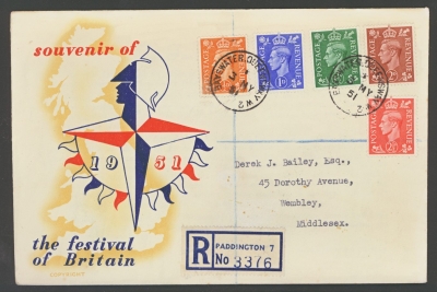 1950 ½d - 2½d New Colours on illustrated FDC With typed address 