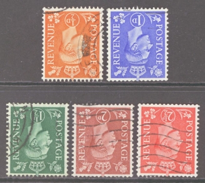 1950 New Colours Inverted Watermark Set Of 5 SG 503i - 07i