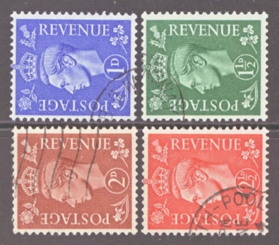 1950 New Colours Sideways Watermark Set Of 4 SG 504a - 07a