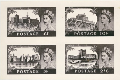 1955 Castles Set. A  photographic plate proof issued by the Post Office for the news media